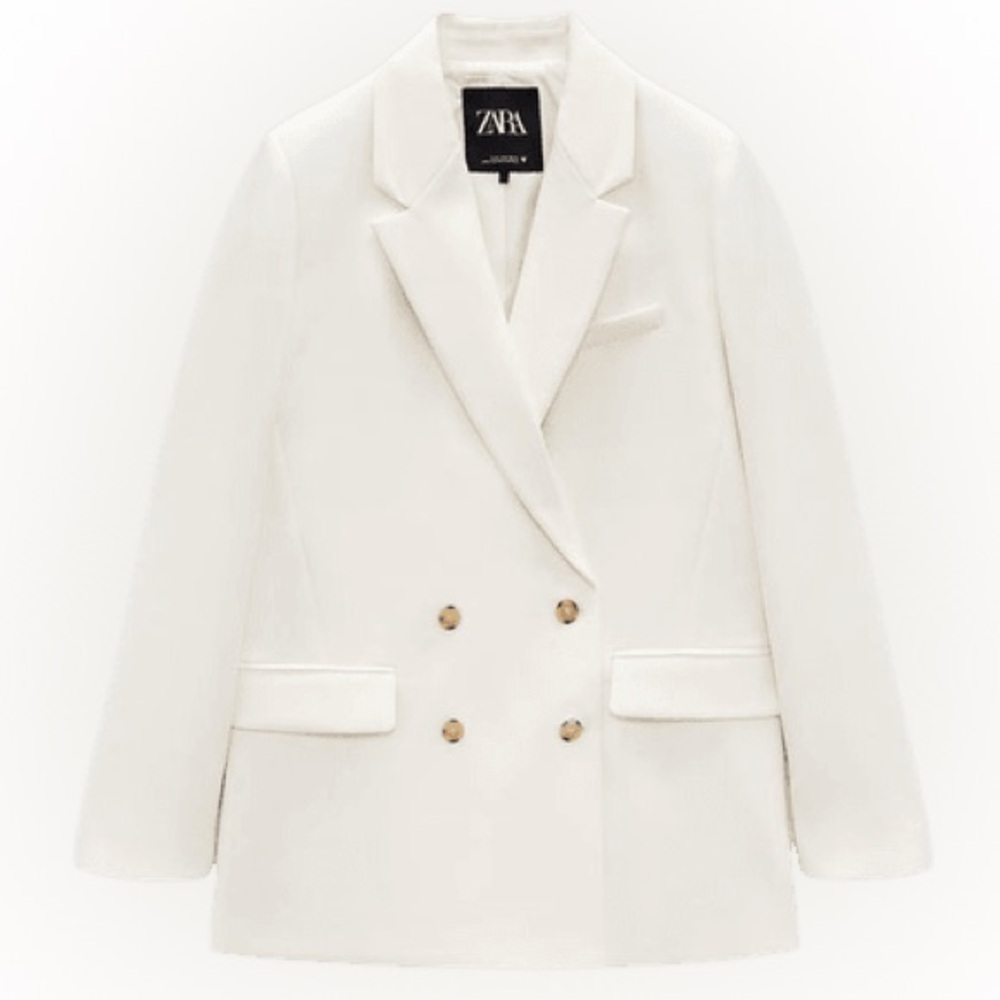 Zara Ecru flowy blazer size L EUC